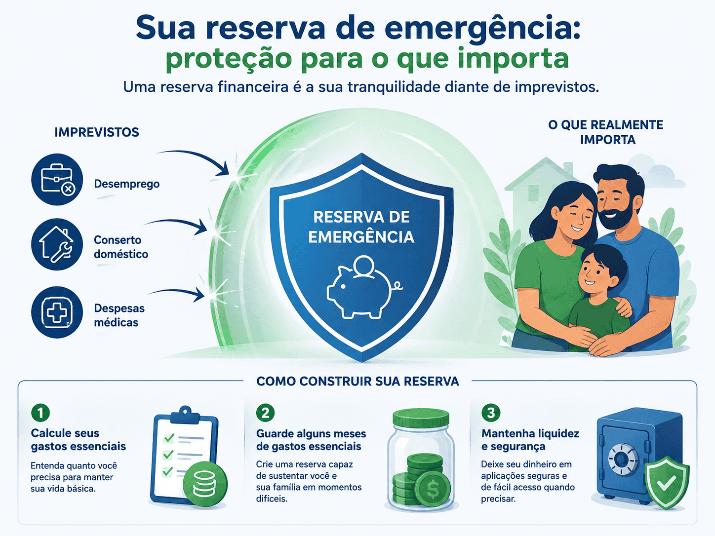 Dicas Práticas para Alcançar a Liberdade Financeira 2 Importância da reserva de emergência para proteção financeira e tranquilidade.